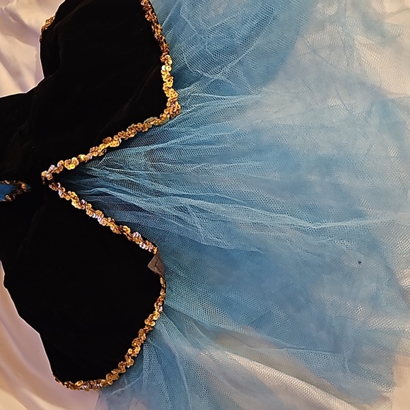 Hand Crafted Upcycled Bailarina Tutu Dress Jumpsuit Halloween Costume Blue Large - Picture 10 of 16